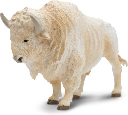 Vista 4 de Safari Ltd. Figura de búfalo blanco, figura detallada de plástico de 6 pulgadas, divertido juguete educativo para niños, niñas y niños a partir de 3