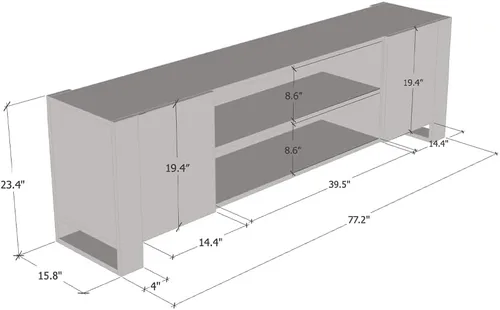 Vista 5 de Woody EF - Soporte de TV de 77" (blanco/gris)
