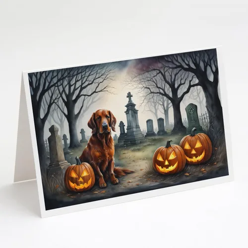 Vista 71 de Caroline's Treasures DAC2042GCA7P Golden Retriever - Tarjetas de felicitación y sobres de Halloween espeluznantes, paquete de 8 tarjetas en blanco