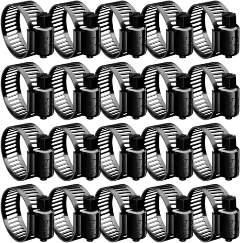 Vista 15 de BOTTEN 15 piezas Abrazadera de manguera negra, 1-1/3" - 2-1/4" (33-57mm) Abrazaderas de manguera de acero inoxidable 304, juego de surtido