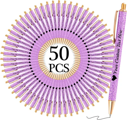 Vista 30 de Bolígrafos con purpurina personalizados con nombre, bolígrafos bonitos y bonitos personalizados, bolígrafos retráctiles de tinta negra, suministros