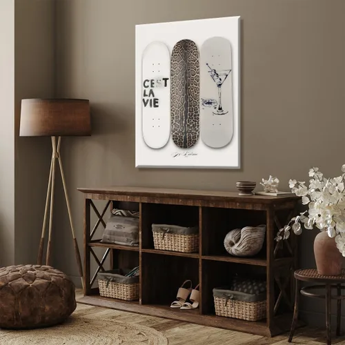 Vista 6 de Póster de Martini Sucio Niña de la Ciudad de Nueva York Arte de Pared Tendencia Leopardo Patineta Impresión en Lienzo Decoración Estética