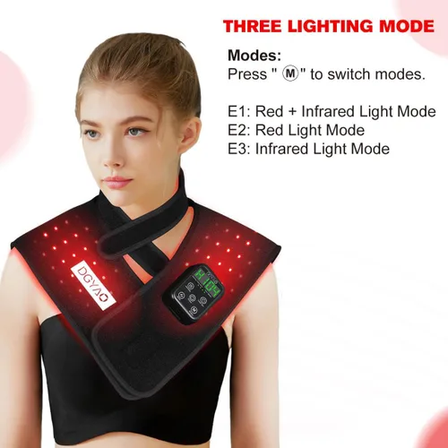 Vista 8 de Nueva terapia de luz roja inalámbrica RC2 para cuello y hombros, terapia infrarroja cercana para terapia de pulso para alivio muscular del dolor