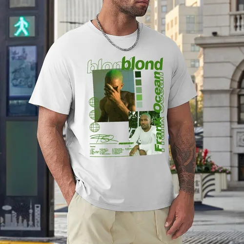 Vista 4 de Rap - Camiseta de algodón de manga corta con cuello redondo para hombre