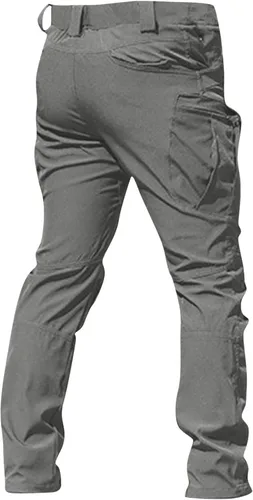 Vista 4 de Pantalones de color puro, pantalones de retazos de camuflaje para hombre, pantalones caqui con bolsillos holgados