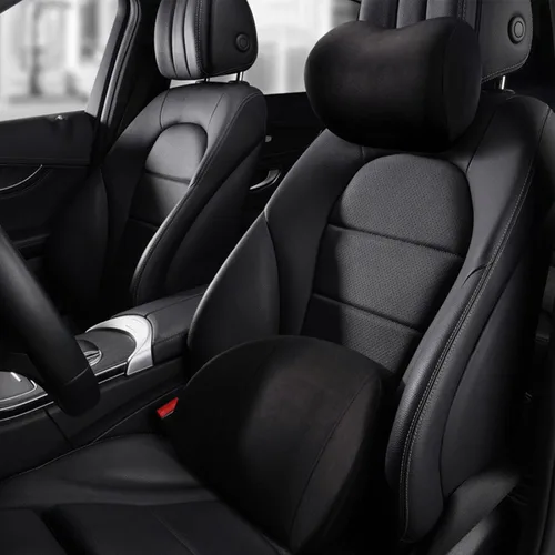 Vista 5 de Almohada lumbar para automóvil, soporte lumbar de espuma viscoelástica, cojín lumbar para aliviar el dolor de espalda, cojín lumbar para asiento
