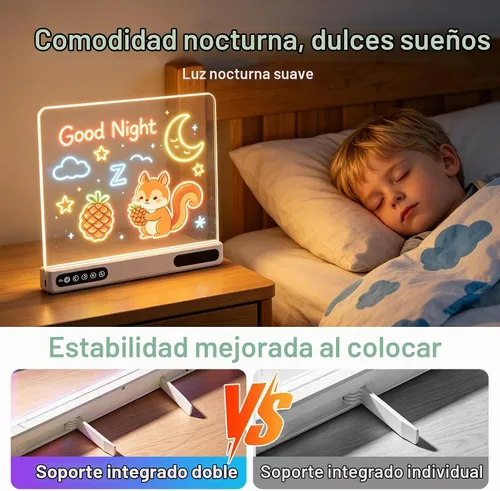 Vista 6 de Tablero de dibujo LED recargable para niños: 20 horas de duración de la CV1