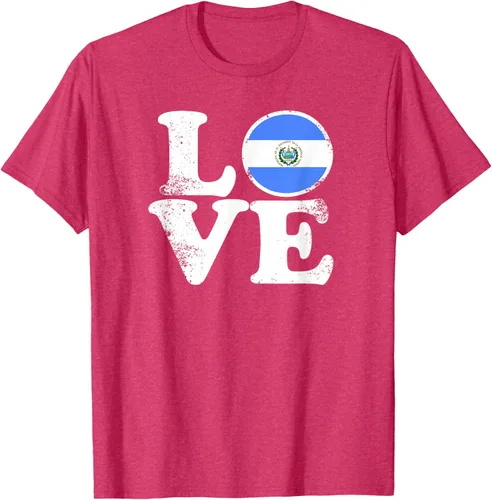 Vista 32 de Love El Salvador Flag tShirt Home Pride Distressed Tee T-Shirt