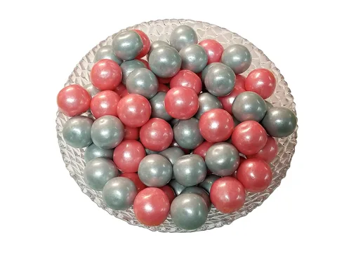 Vista 2 de Gumballs Shimmer Pearl Pink And Silver Bubble Gum 2 libras 1 pulgada Gumballs