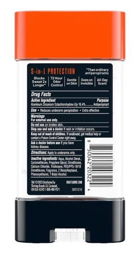 Vista 8 de Right Guard Xtreme Defense Arctic Refresh Gel 4 oz Hombres