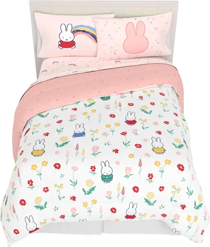 Vista 26 de Franco - Juego de edredón y sábanas supersuaves con funda para niños, 5 piezas, tamaño individual, Hello Kitty