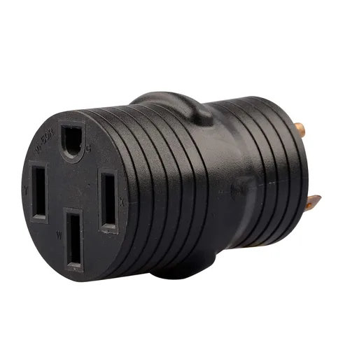 Vista 4 de RVGUARD Enchufe adaptador RV de 30 amperios a 50 amperios, adaptador de corriente eléctrica NEMA TT-30P a NEMA 14-50R (paquete de 2)