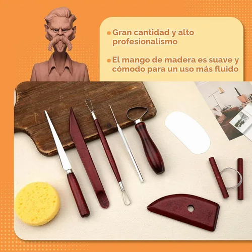 Vista 3 de Kit de herramientas de cerámica, juego de herramientas de arcilla, kit