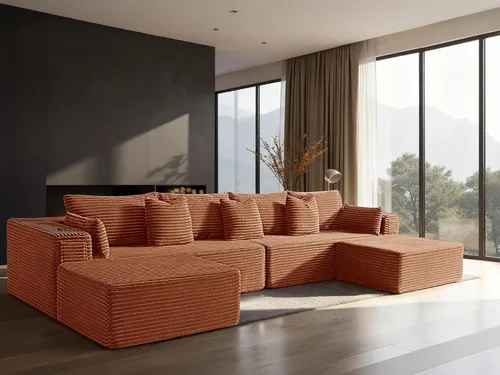 Vista 125 de Sofá modular de gran tamaño de 108 pulgadas, cómodo sofá deshuesado en forma de U para sala de estar, asientos extra profundos, sin montaje, sofá