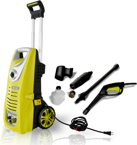 Vista 2 de Serenelife Lavadora a presión eléctrica, potentes ruedas giratorias de 14.5 amperios y 1800 PSI, lavado de energía para automóvil, rociador