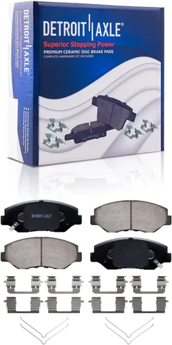 Vista 4 de Detroit Axle - Kit de freno delantero de 6 piezas para Honda CR-V 2002, 2003, 2004, rotores de freno de disco, pastillas de freno de cerámica
