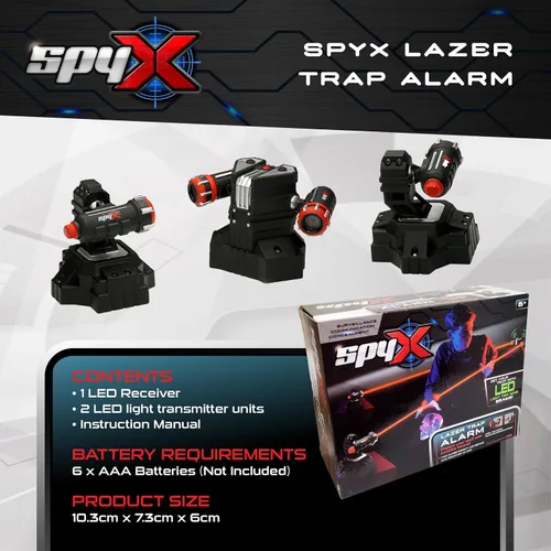 Vista 4 de SpyX / Lazer Trap Alarm - Juguete de alarma láser seguro para niños espía para proteger cosas. artilugio espía haz infrarrojo invisible para niños.