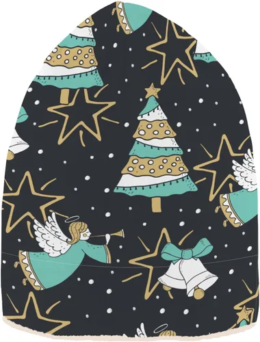 Vista 2 de Christmas Trees1 Angels Bells Beanie for Women Men Reversible Cap Warm Beanies Soft Crochet Hats for Fall Winter Y2k Multi