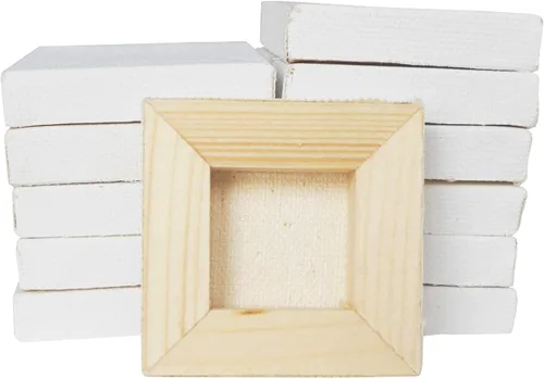 Vista 2 de LWR CRAFTS Mini lienzo estirado de 2 x 2 pulgadas, paquete de 12