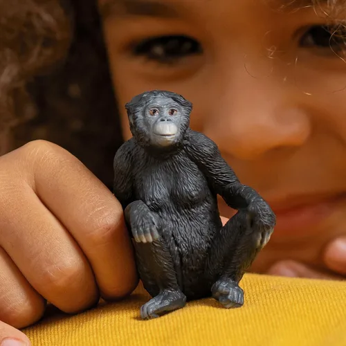 Vista 2 de Schleich Wild Life - Bonobo Female - Figura realista de mono de juguete - Figuras de animales para niños y niños pequeños a partir de 3 años