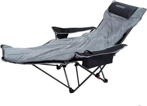 Vista 20 de Paquete de 2 sillas reclinables de camping de 4 posiciones con reposapiés, cómoda para adultos, silla de playa plegable de malla de 265 libras