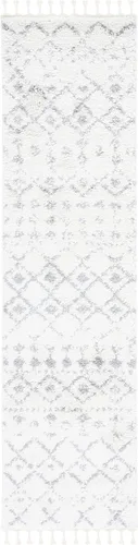 Vista 33 de SAFAVIEH Berber Fringe Shag Collection - Alfombra decorativa de 2 pies 2 pulgadas x 4 pies, color crema y gris oscuro, diseño que no desprende