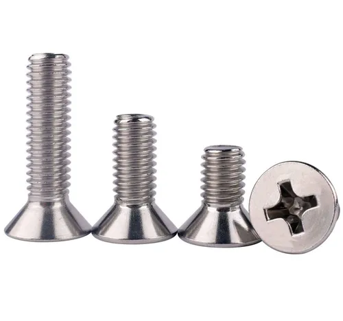 Vista 3 de 20 piezas de tornillos de máquina Phillips de cabeza avellanada plana de 1/4-20 x 1-1/2" UNC, acero inoxidable 304 18-8, rosca completa, rosca gruesa