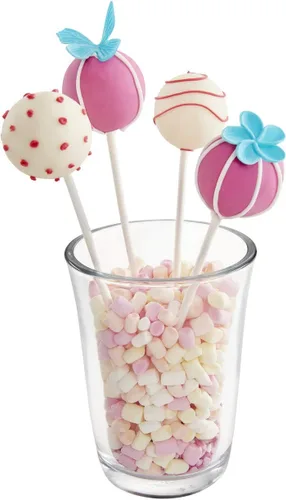 Vista 6 de LURCH Alemania Flexiform - Molde de silicona para hornear, para 20 dulces, postres de piruletas de chocolate, color rosa