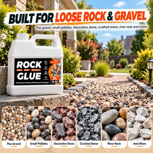 Vista 2 de Oyevila - Pegamento de grava para paisajismo, carpeta de rocas de 1 galón