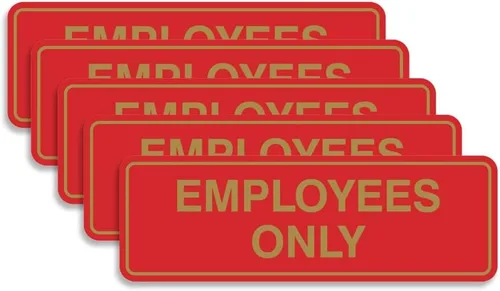 Vista 43 de Letrero estándar de solo empleados - Negro - Pequeño (1 paquete)