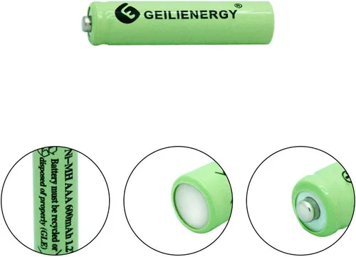 Vista 4 de Pilas de luz solar AAA Triple A NIMH 600mAh 1.2V recargables para luces de jardín, control remoto ratones (paquete de 8)