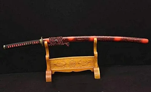 Vista 9 de Espada japonesa Samurai Katana GLW, espada de arcilla de acero plegado original, hoja templada afilada de 41 pulgadas