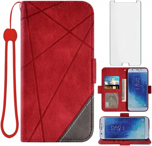 Vista 8 de Asuwish Compatible con Samsung Galaxy J7 Star J 7 Crown 7J Refine 2018 J7V V 2nd Gen Wallet Case y protector de pantalla de vidrio templado Flip