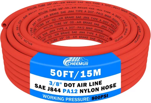 Vista 17 de CheeMuii 30 pies 1/4 línea de aire DOT 1/4" PA12 tubo neumático de nylon 9.1 metros 1/4 pulgada OD tubo de aire neumático tubo de línea de aire