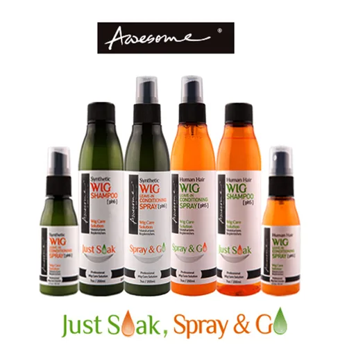 Vista 7 de Awesome Peluca de cabello humano sin enjuague en aerosol, pH 5, desenredante y fácil de peinar, promueve la seda, el brillo y la frescura, evitando