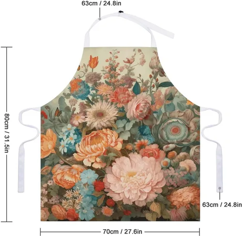 Vista 2 de MUSM Apron for Adults - 27.6 X 31.5 Inch, Heavy-Duty Polyester Aprons with Two Large Pockets, Waterproof Pastel Colors Kitchen Apron for Cooking