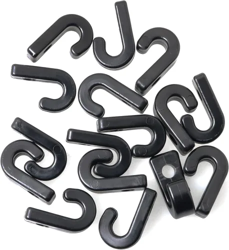 Vista 3 de 16pcs 1" Nylon Hebilla J-Hooks Negro Lashing Hooks para Bungee Cord Yate Kayak Accesorios