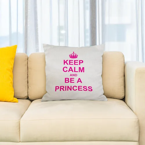 Vista 2 de 3dRose pc_157755_1 Funda de almohada con texto en inglés «Keep Calm and Be A Princess», 16 x 16 pulgadas (16 x 16 pulgadas)