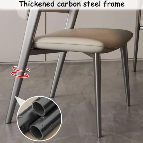 Vista 5 de YVYKFZD Juego de sillas de comedor de cuero, sillas de comedor con patas y respaldo de metal, sillas de cocina sin brazos de ocio, silla auxiliar
