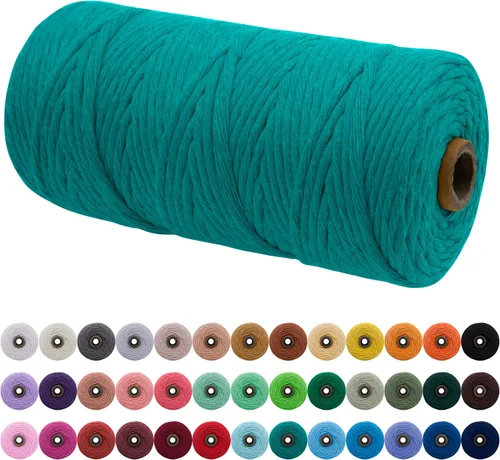 Vista 172 de JeogYong Cordón de macramé de un solo hilo 3 mm x 109 yardas (328 pies) Cuerda de algodón suave Hilo de macramé de 3 mm, suministros de macramé