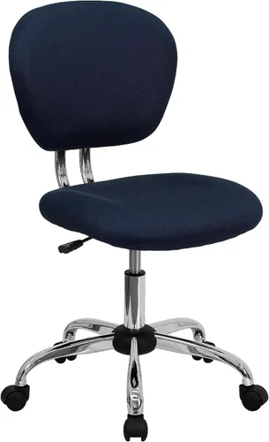 Vista 10 de Silla de trabajo de malla con respaldar medio Flash Furniture con brazos y base, Metal, Marrón café