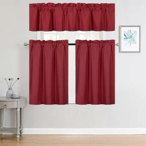 Vista 10 de Versátil juego de 3 piezas con bolsillo para barra, panel de ventana pequeña, con forro de espuma, cortina opaca (K3) (negro)