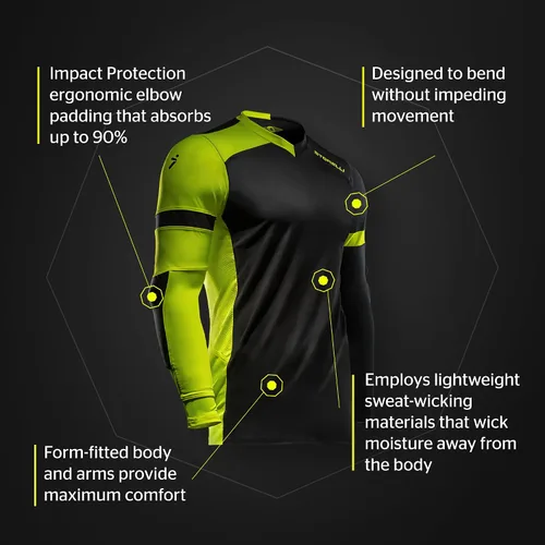 Vista 6 de Storelli ExoShield Gladiator Goalkeeper Jersey, High-Impact Protection, Sweat-Wicking, Breathable Athletic Shirt for Soccer