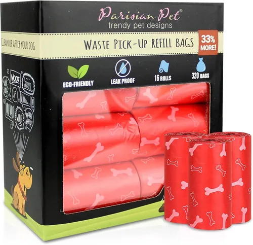 Vista 24 de Parisian Pet Bolsas ecológicas para excrementos de perro, 8 rollos, 20 bolsas por rollo, sin perfume, a prueba de fugas, perfectas para limpiar Casa