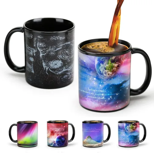 Vista 13 de Regalos de Astronomía Taza de Café con Tapa, 12 Regalos del Espacio de Constelaciones para Hombres y Mujeres, Taza de Cerámica con Tema de Planeta