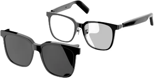 Vista 10 de Xmenha Gafas Bluetooth inteligentes para hombres Altavoz de audio Gafas Bluetooth Auriculares con altavoces Smart Glass azul diente gafas de sol