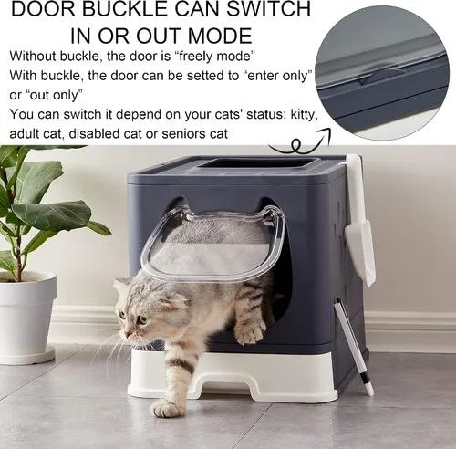 Vista 5 de Caja de arena plegable para gatitos de reemplazo de puerta de plástico (puerta de caja de arena Kitty)