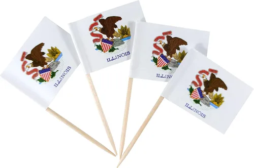 Vista 35 de QQSD Bandera de palillo de dientes de Alabama para decoración de cupcakes, 100