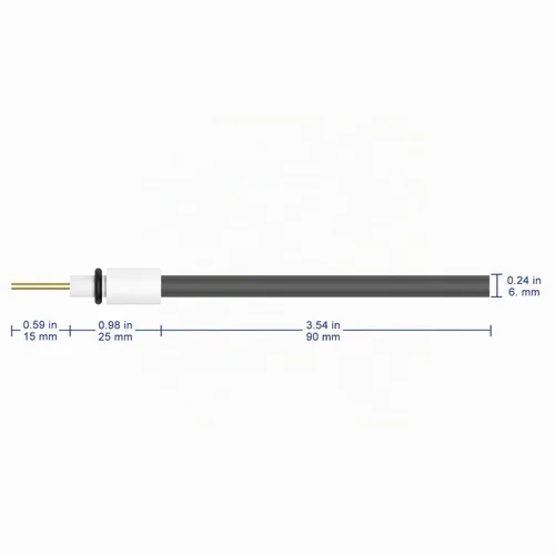 Vista 2 de Labasics Electrodo de varilla de grafito, electrodo de grafito de pureza del 99,99% Electrodo de trabajo de cátodo con adaptador de PTFE para celda