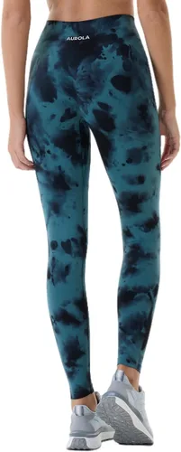 Vista 8 de AUROLA Leggings de entrenamiento para mujer, control de abdomen, a prueba de sentadillas, acanalados, gruesos, sin costuras, pantalones activos